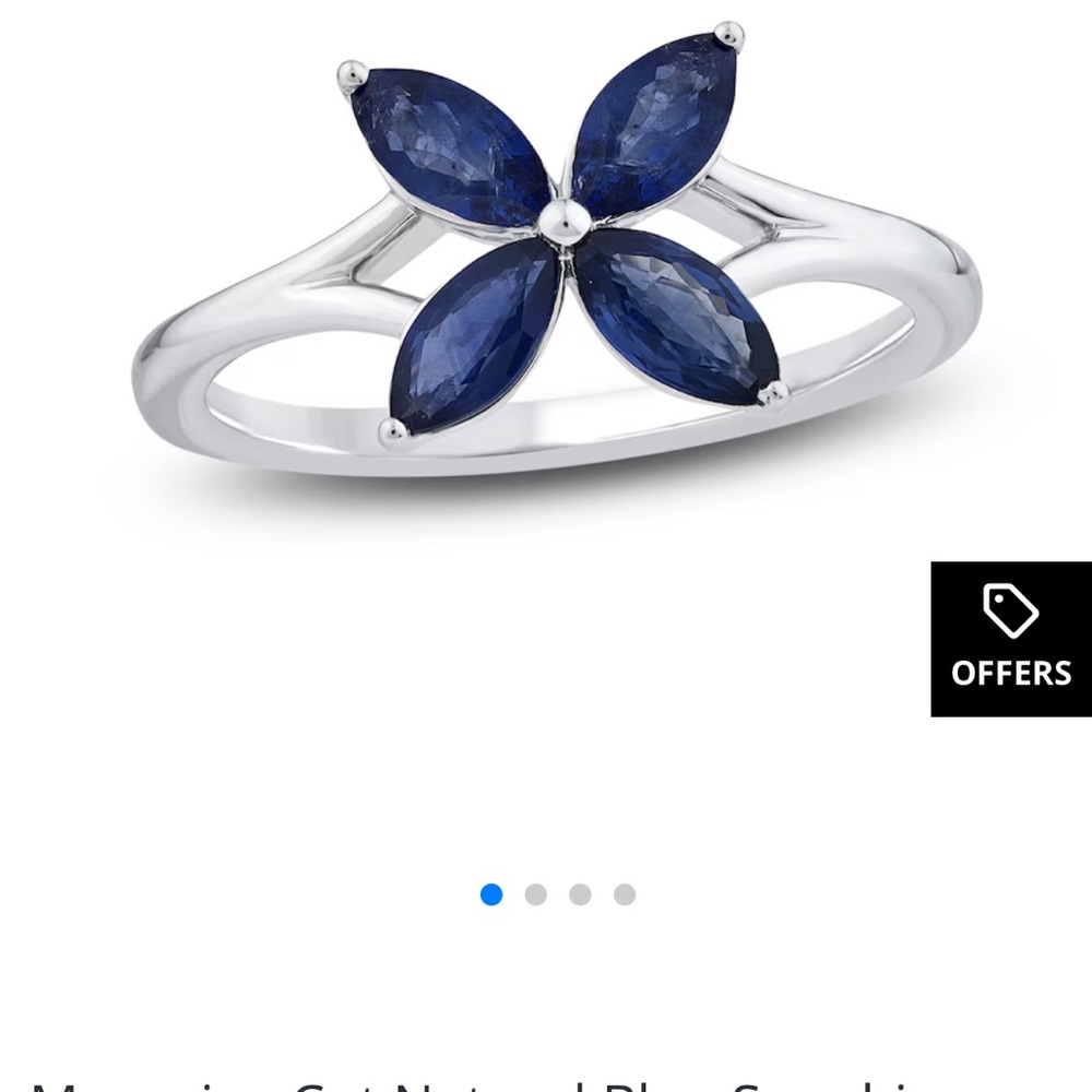 Jared Blue Sapphire 10k White Gold Ring 7